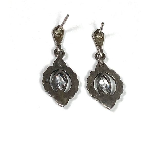 925 Marsala Earrings Sterling Silver Drops Dangles Vintage 4.20g - Picture 4 of 11